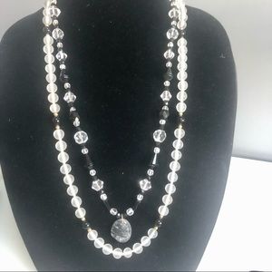 Two High Quality Vintage Necklaces, Reticulated Quartz 32”